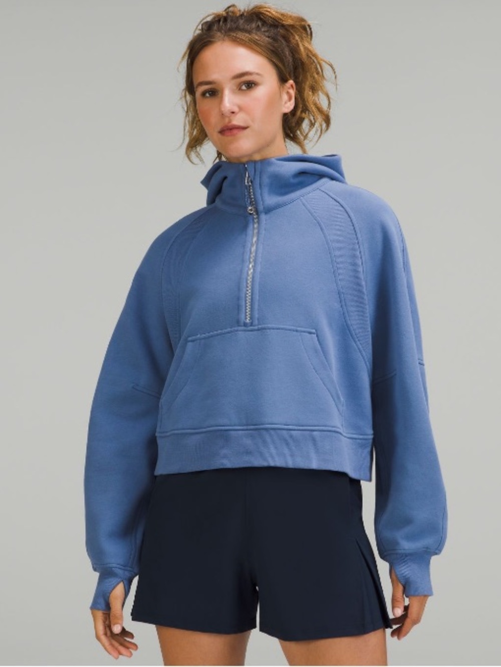 Lululemon Scuba Oversized Half Zip Hoodie Water Drop Blue Size M/L